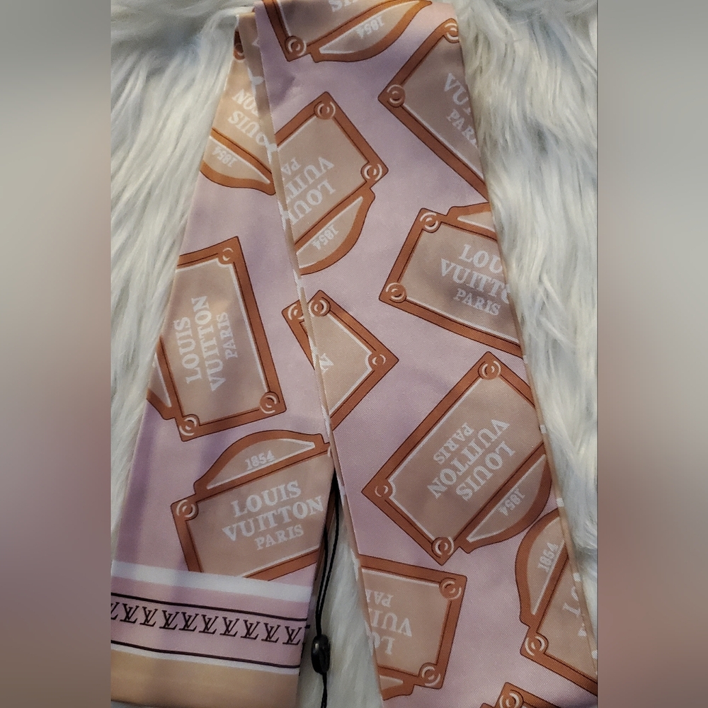 100% Silk Twilly, Scarf, Hairtie